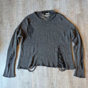 Forever 21 Distressed Long Sleeve Sweater Top - Size Large